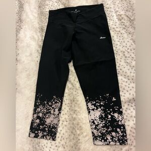 adidas Black Leggings with silver Splatter Design